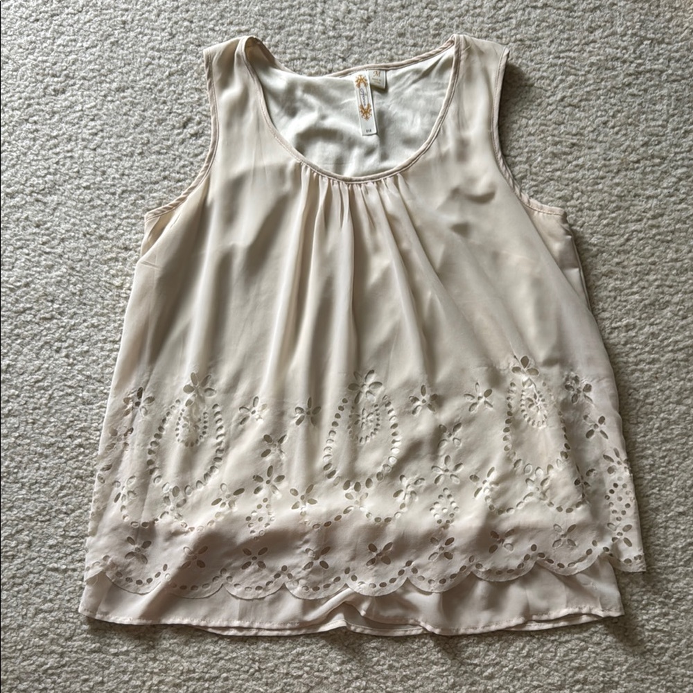 Elegant Cream Sleeveless Top